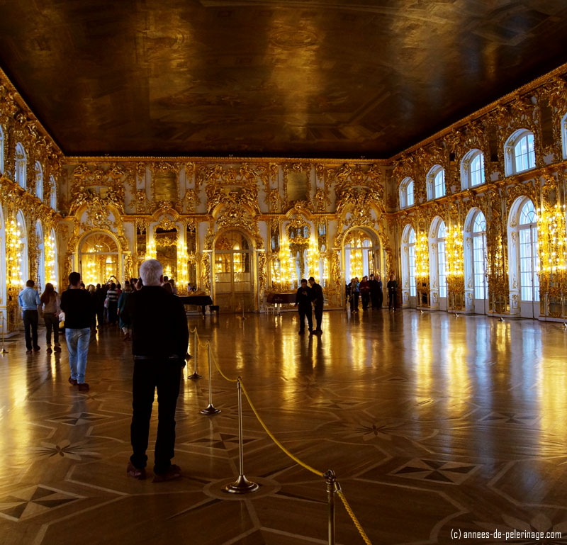 The grand ball room of the catherine palace in St. Petersburg