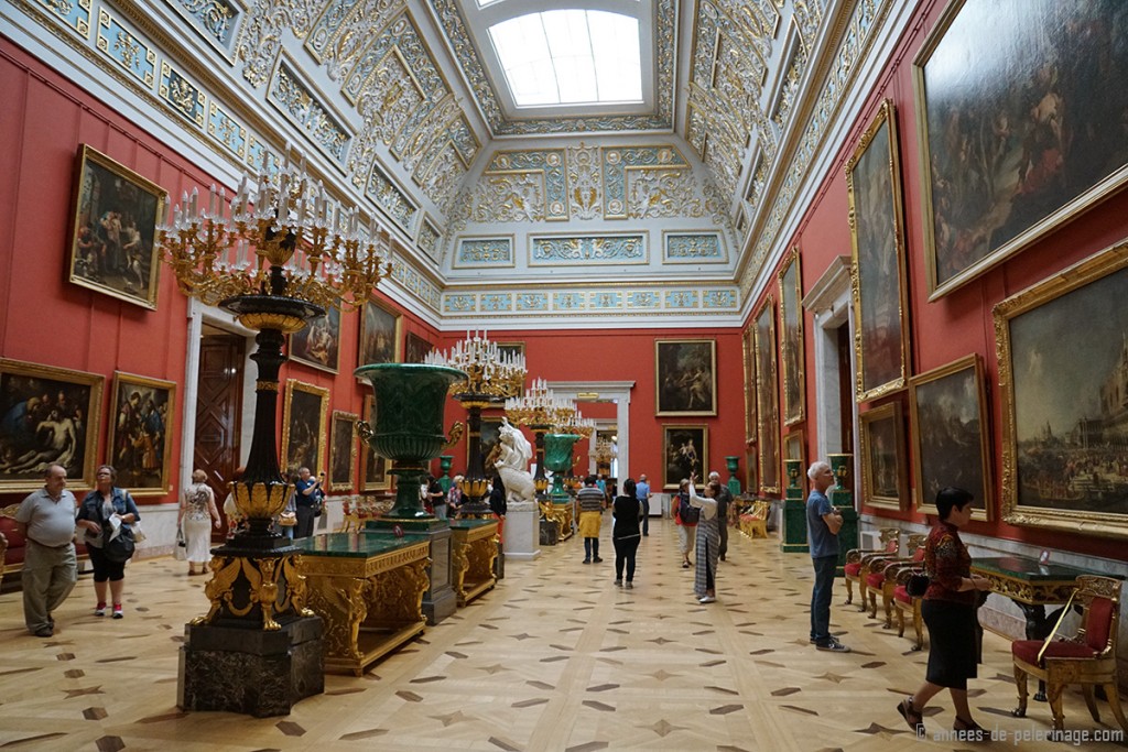 Inside one of the many exhibition rooms of the Hermitage Museum in St. Petersburg