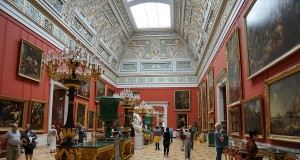 Inside one of the many exhibition rooms of the Hermitage Museum in St. Petersburg