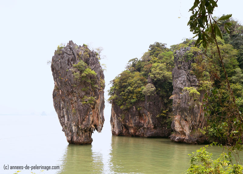 James Bond island in thailand seen from above