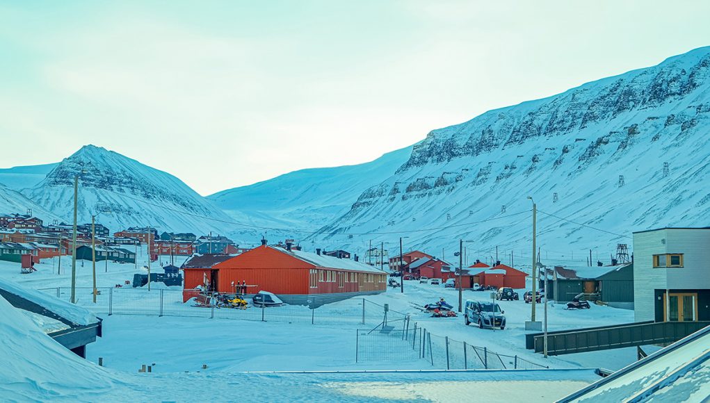 Longyearbyen, the town where almost all hotels in spitsbergen are located