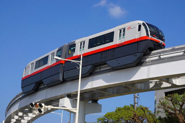 The monorail in Naha, Okinawa, Japan - instead of a subway the built public transport above ground