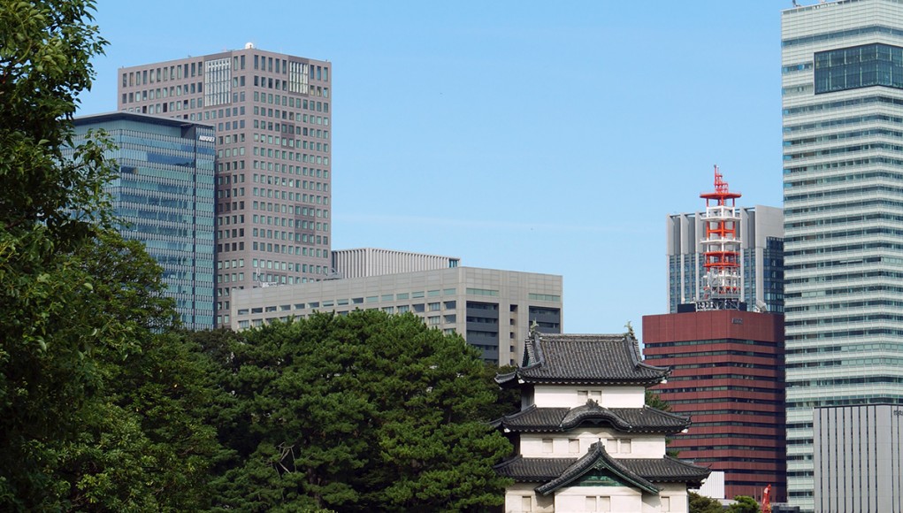 The old part of the imperial palace in Tokyo - once known as Edo castle