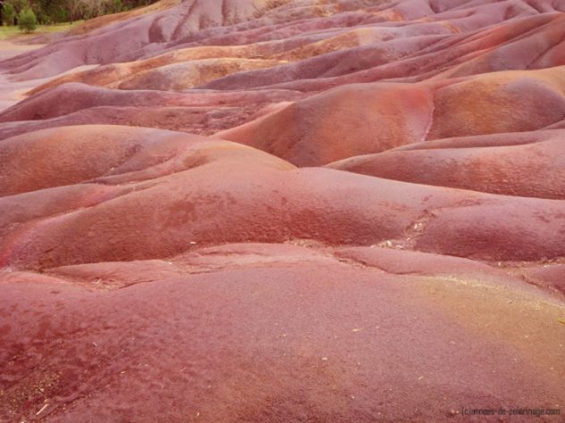 seven colored earths near Chamarel, a top tourist highlight in Mauritus