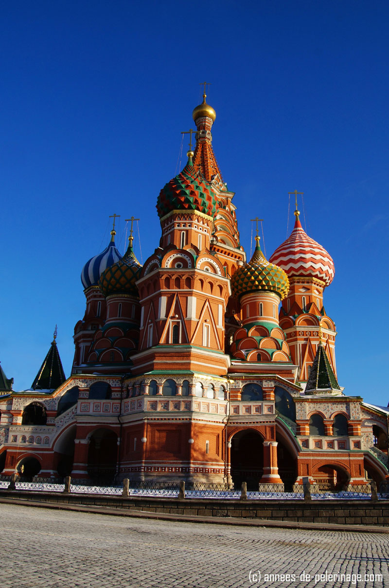 St. Basil’s Cathedral in Moscow (Russia) in bright daylight