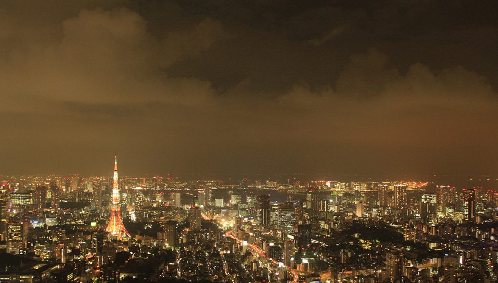 View from the Mori Towers in Roppongi Hills at night night. Best view in Tokyo