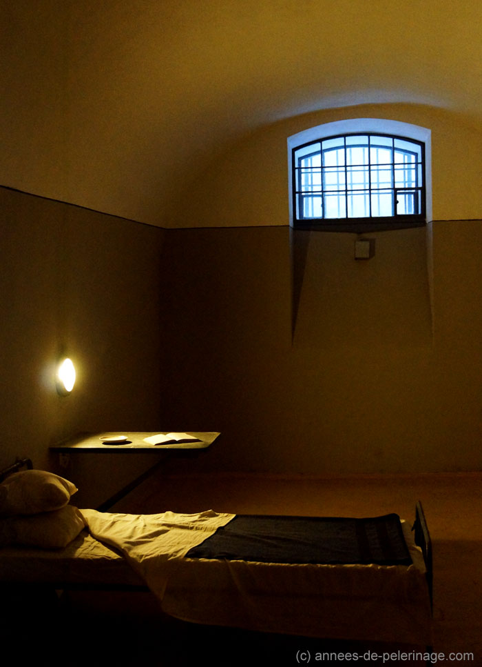a sparse cell in Trubetskoy Bastion Prison in Peter and paul fortess