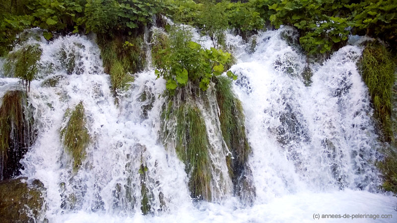 large waterstep with gargling water at Plitvice Lakes National Park in Croatia