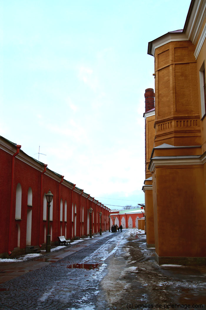 The streets in front of the Trubetskoy Bastion Prison at Peter and Paul Fortress