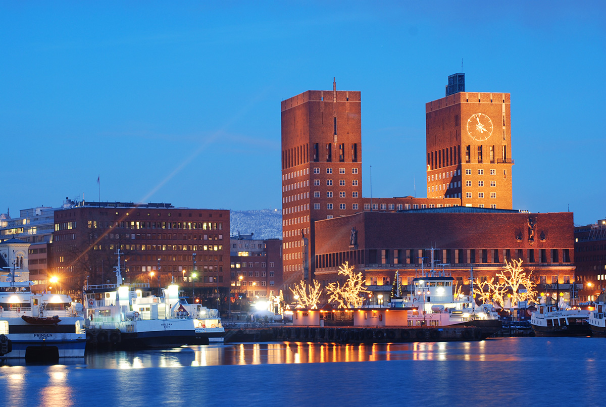 The red brick building of Oslo city hall