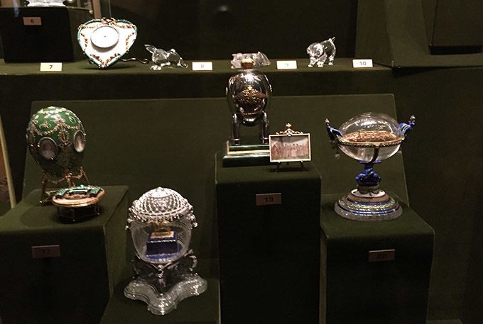 Four (out of 10) fabergé eggs at kremlin armoury moscow