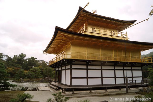 Kinkaku-ji seen from the backside - the first floor of the golden pavilion clearly visible