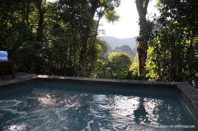 hot tub with view on wayna picchu belmond sanctuary lodge