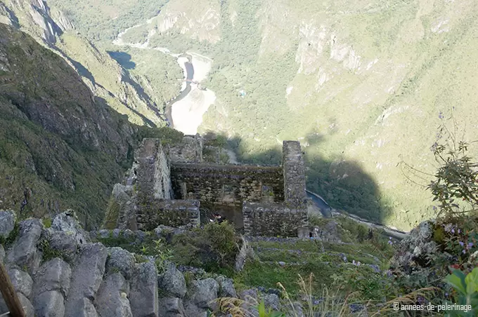 Inca ruins near the summit of wayna picchu - only the walls remain
