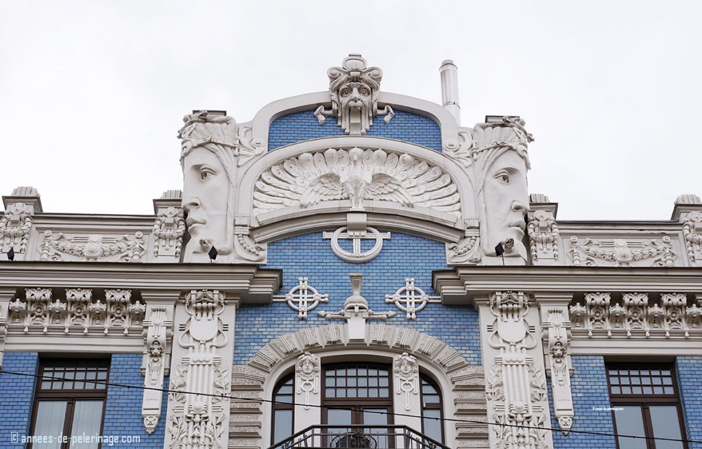 An art nouveau fasade in riga antonijas street