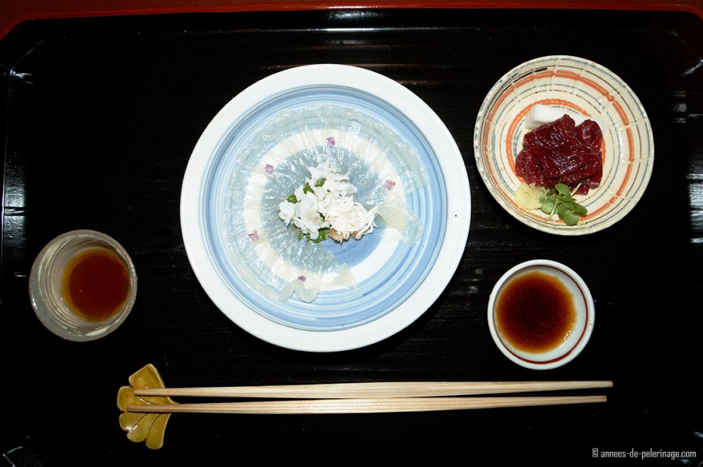kaiseki dinner at tawaraya ryokan with fugo and whale
