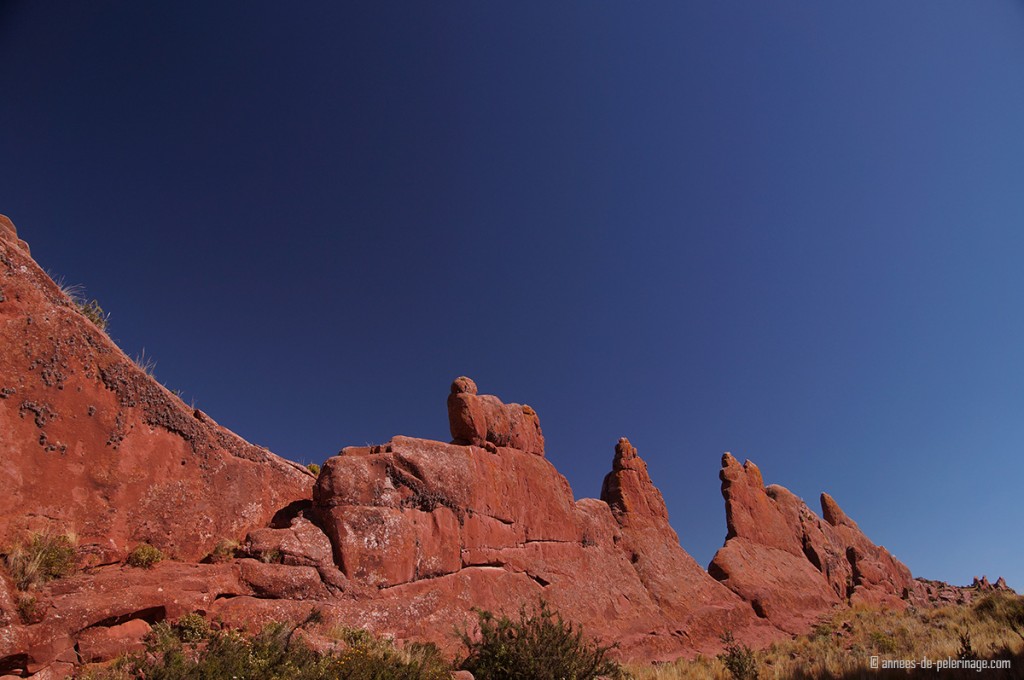 The majestic rock formations of hayu marca mountain range in peru