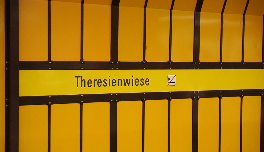 The subway sign of theresienwiese oktoberfest