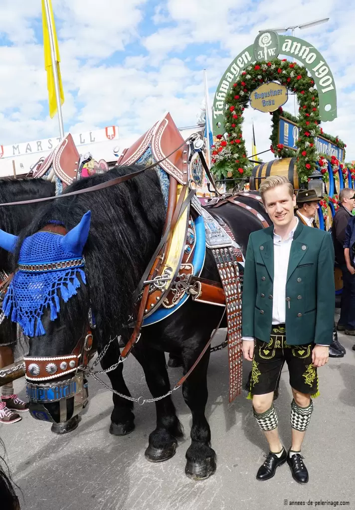 Me wearing traditional bavarian clothes at oktoberfest in Munich