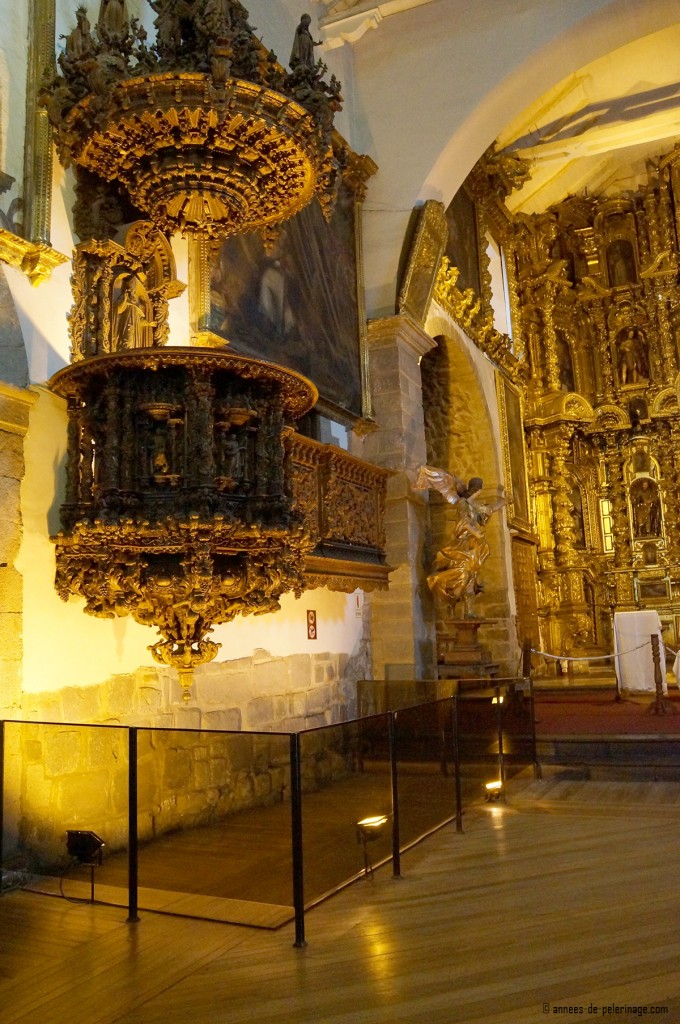 The wooden pulpit in the Iglesia de San blas - one of the finest examples of colonial wood work in the world