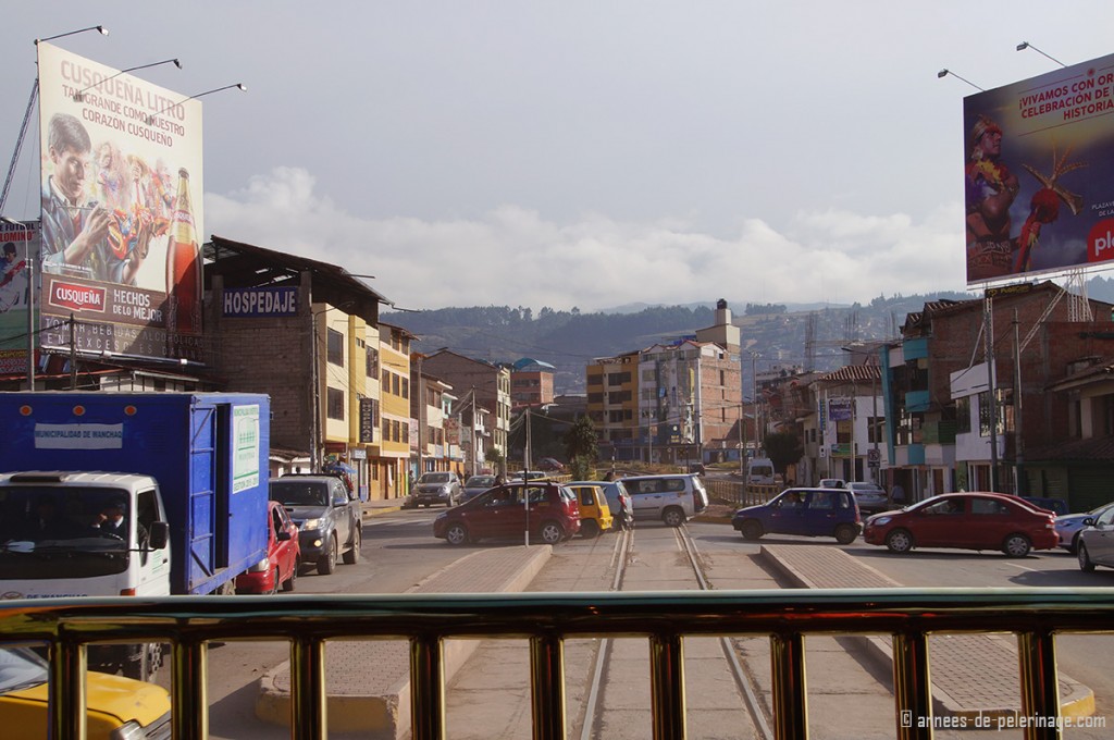 The andean Explorer train leaving Cusco on its way to Puno