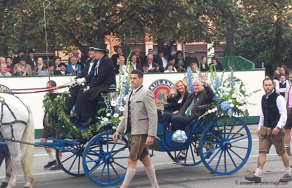 The carriage of the bavarian prime minster horst seehofer at the costume parade in munich