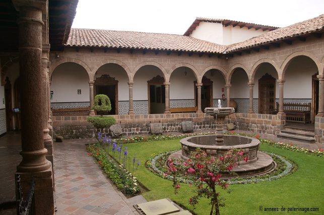 The courtyard in the Archbishop palace in Cusco, Peru