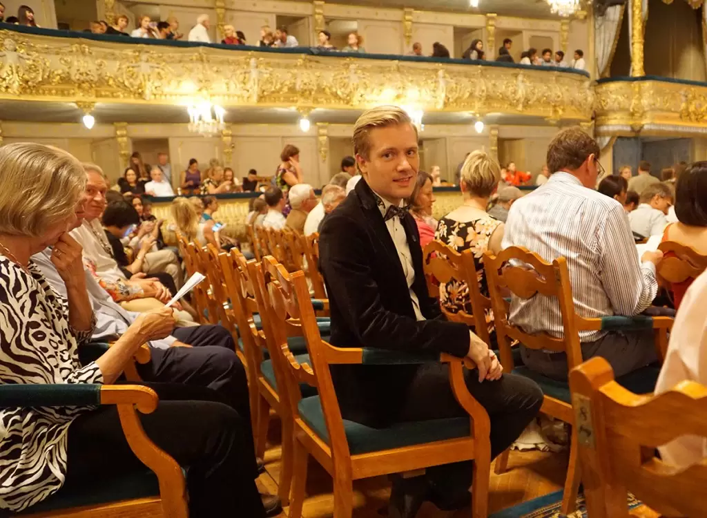 Me enjoing an opera performance in the Marinskii Theater in St. Petersburg russia