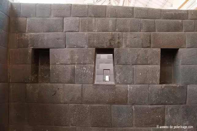 The temple of the sun in Cusco, Peru, with multiple windows perfectly aligned