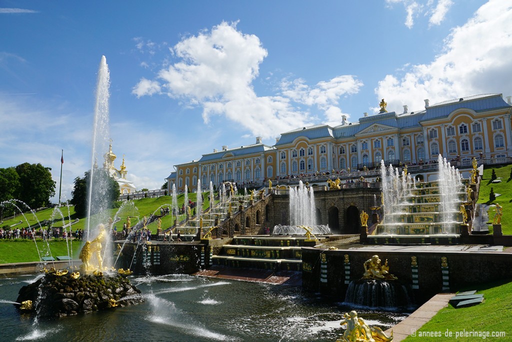 The Grand Cascade of Peterhof Palace in St. Petersburg, Russia