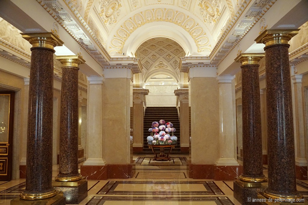 The grand lobby of the Four Seasons Hotel Lion Palace St.Petersburg, Russia
