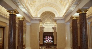 The grand lobby of the Four Seasons Hotel Lion Palace St.Petersburg, Russia