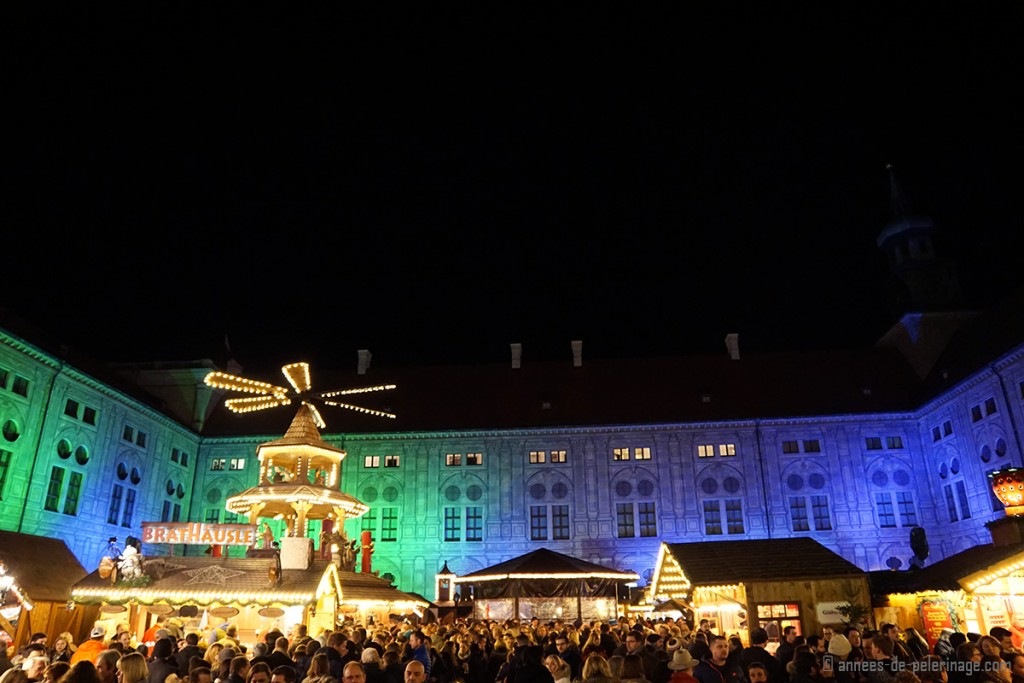 The Christmas market inside the Residenz courtyard in Munich