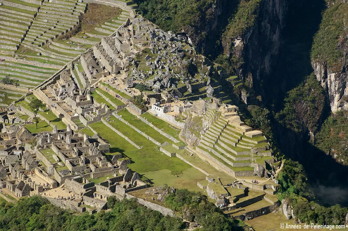 The central Squar of Machu Picchu seen from above