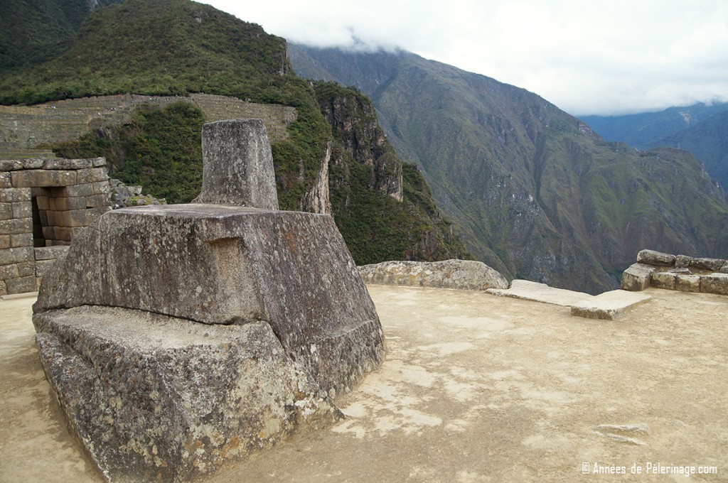 The Intihuatana stone at the top of Machu Picchu - the only stone of that kind that hasn'T been razed by the Spanish