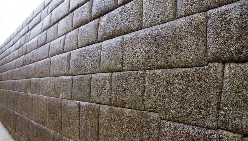The perfect masorny of the Artisans wall in the royal sector of Machu Picchu