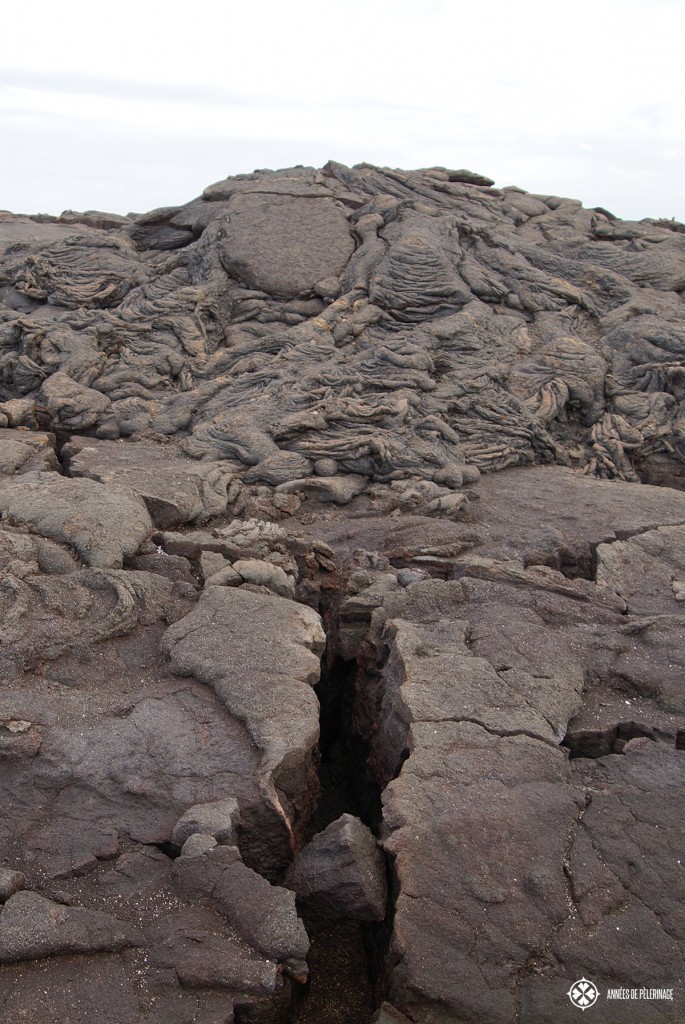 A huge hill of cold lava on the Galápagos Islands