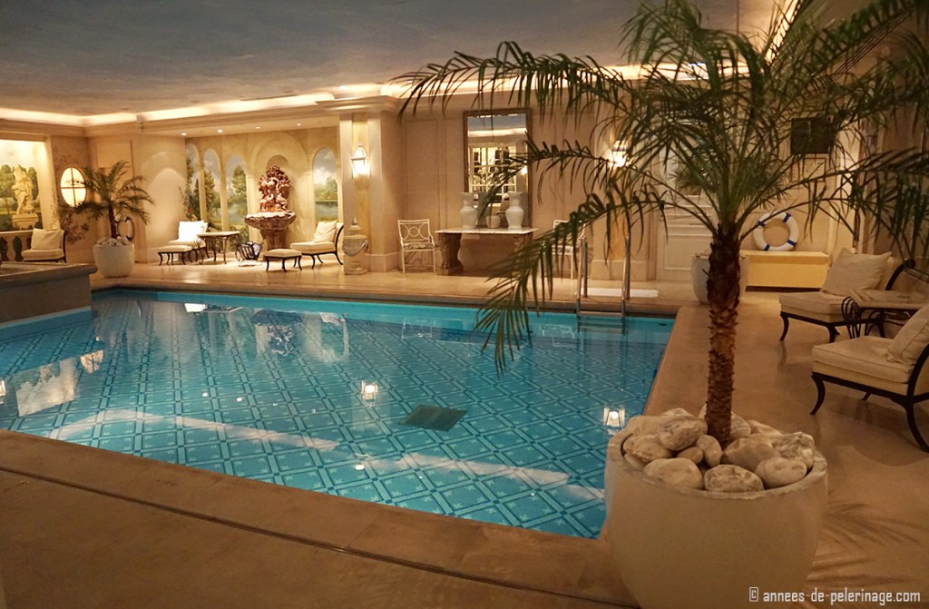 The pool inside the spa of the Four Seasons Hotel George V in Paris