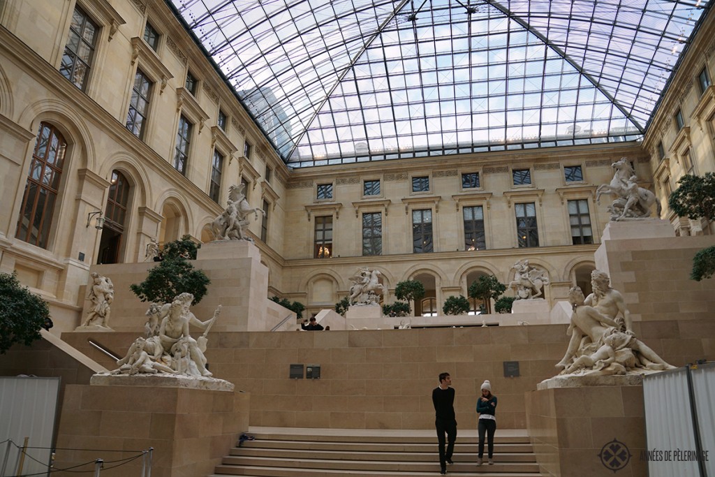 A courtxard inside the Louvre Museum in Paris