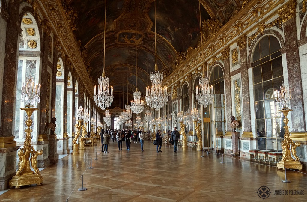 Hall of Mirrors in Versailles castle, Paris