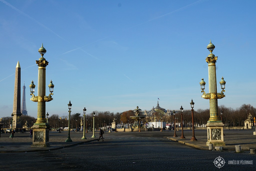 The Place de la concorde in Paris, with the Grand Palais in the background