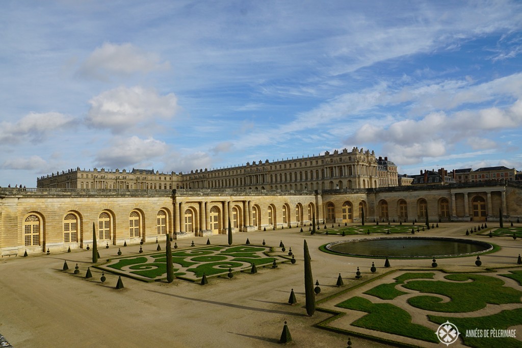 Versailles castle in Paris seen from the lower teraces