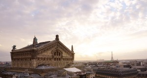 The stellar view from the roof of the Galleries la Fayette in Paris with the Eifel tower in the background