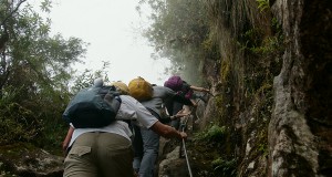 Hiking the sairs of death of Huayna Picchu