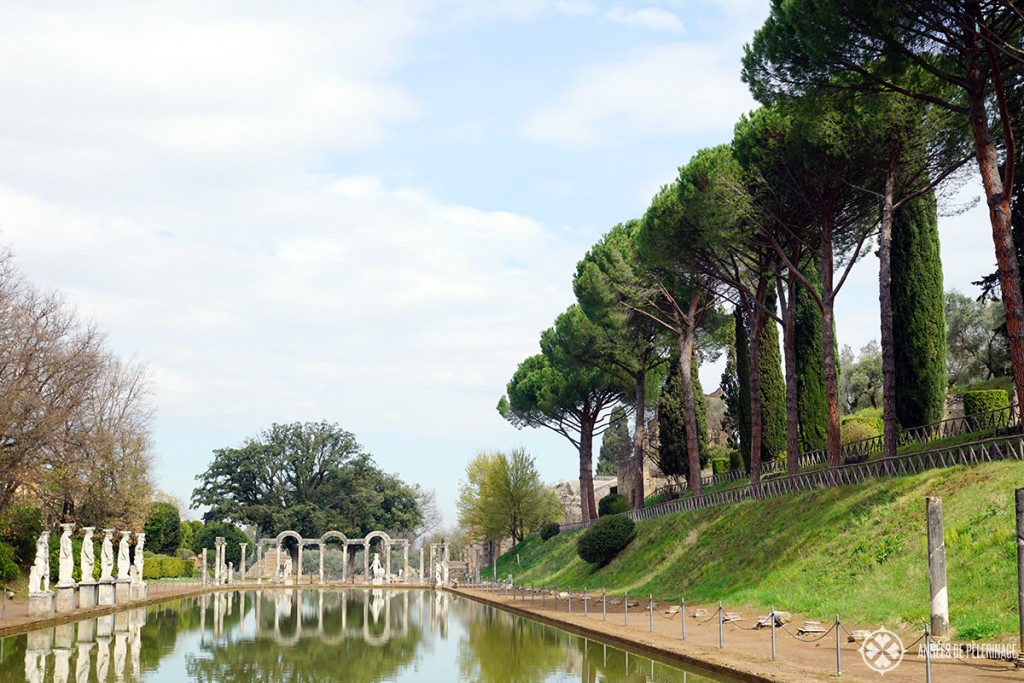 The canopus pool of the Villa Adriana in Tivoli