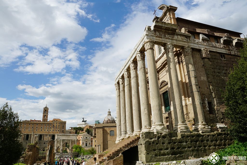 The Roman Forum in the heart of Rome - view along the via sacra