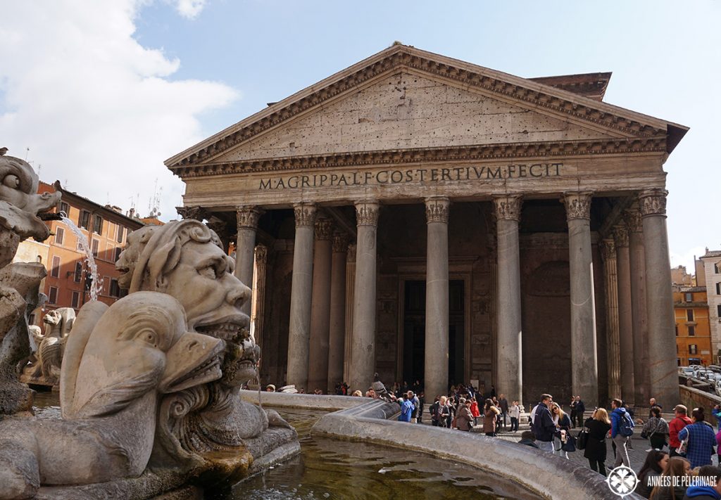 The famous Pantheon from outside - 2000 years old and still intact!