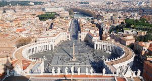 The view from the top of St. Peter's Basilica in Rome / Vatican