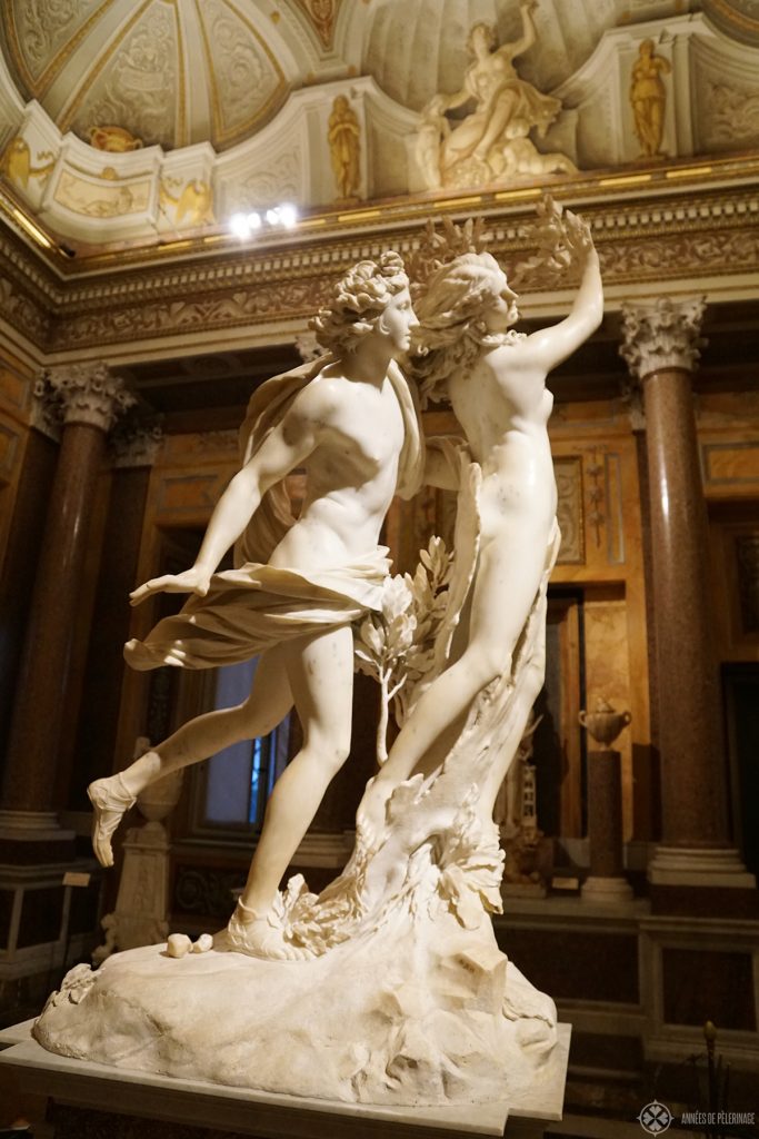 A marble sculptor of famous sculptor Bernini in the villa Borghese in Rome