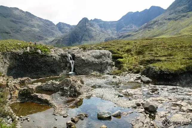 The Fairy Pools with the Cuillin mountains on the Isle of Skye in Scotland